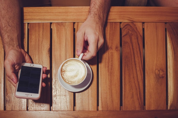 Phone and coffee